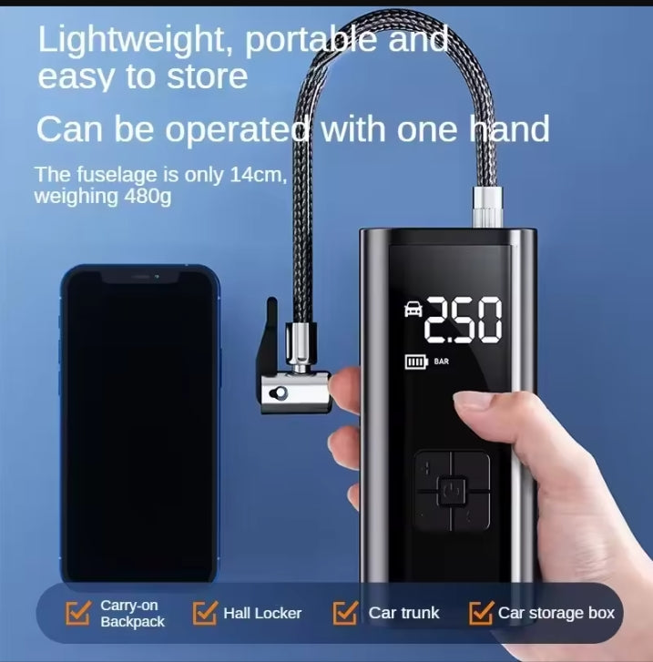 EAFC Portable Tire Inflator Rechargeable Electric Inflator For Car Bicycle Digital Air Compressor Football Ball Inflator Pump