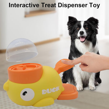 2-In-1 Dog Treat Dispenser, Duck-Shaped Interactive Puzzle Feeder