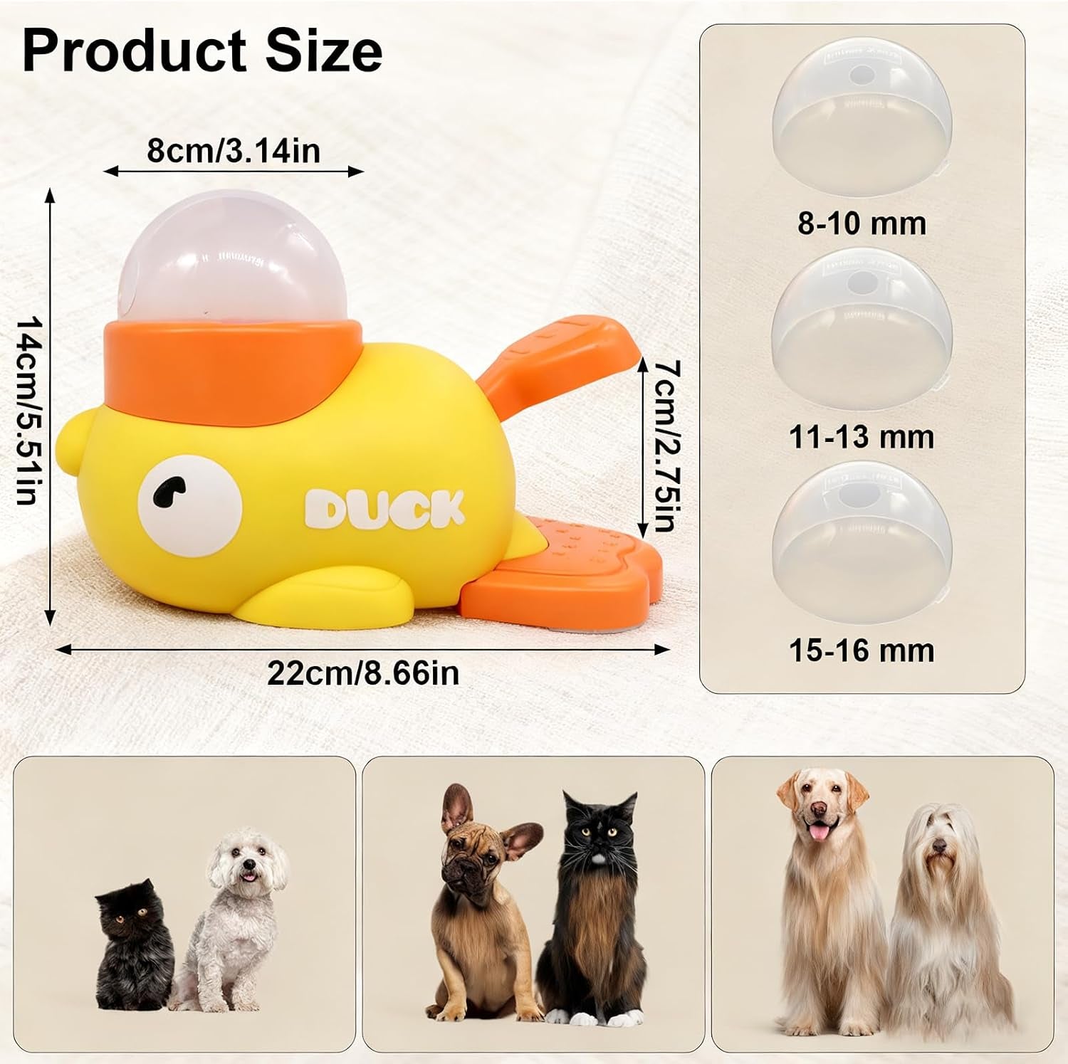 2-In-1 Dog Treat Dispenser, Duck-Shaped Interactive Puzzle Feeder