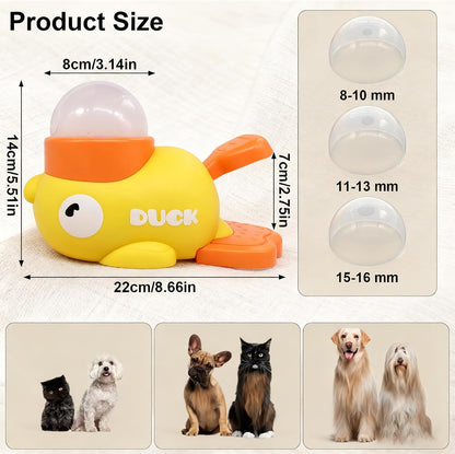 2-In-1 Dog Treat Dispenser, Duck-Shaped Interactive Puzzle Feeder