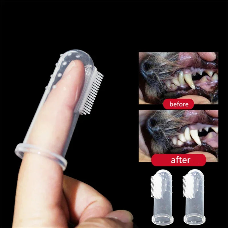 Soft Silicone Pet Finger Dog Toothbrush Teddy Dog Brush Bad Breath Tartar Teeth Tool Cat Cleaning Dogs Supplies Accessories