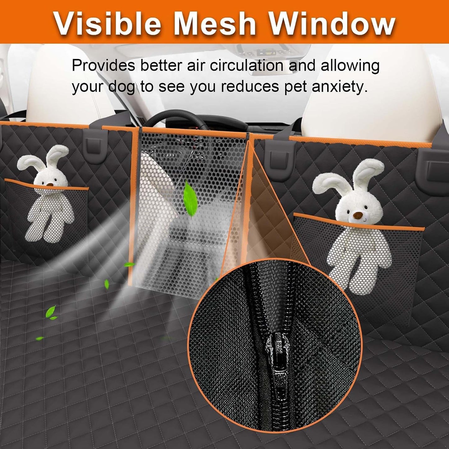 Dog Car Seat Cover for Back Seat,Holds 420Lbs,Waterproof Back Seat Extender for Dogs with Hard Bottom,2025 Upgraded Material Dog Hammock for Car,Easy to Use and Clean