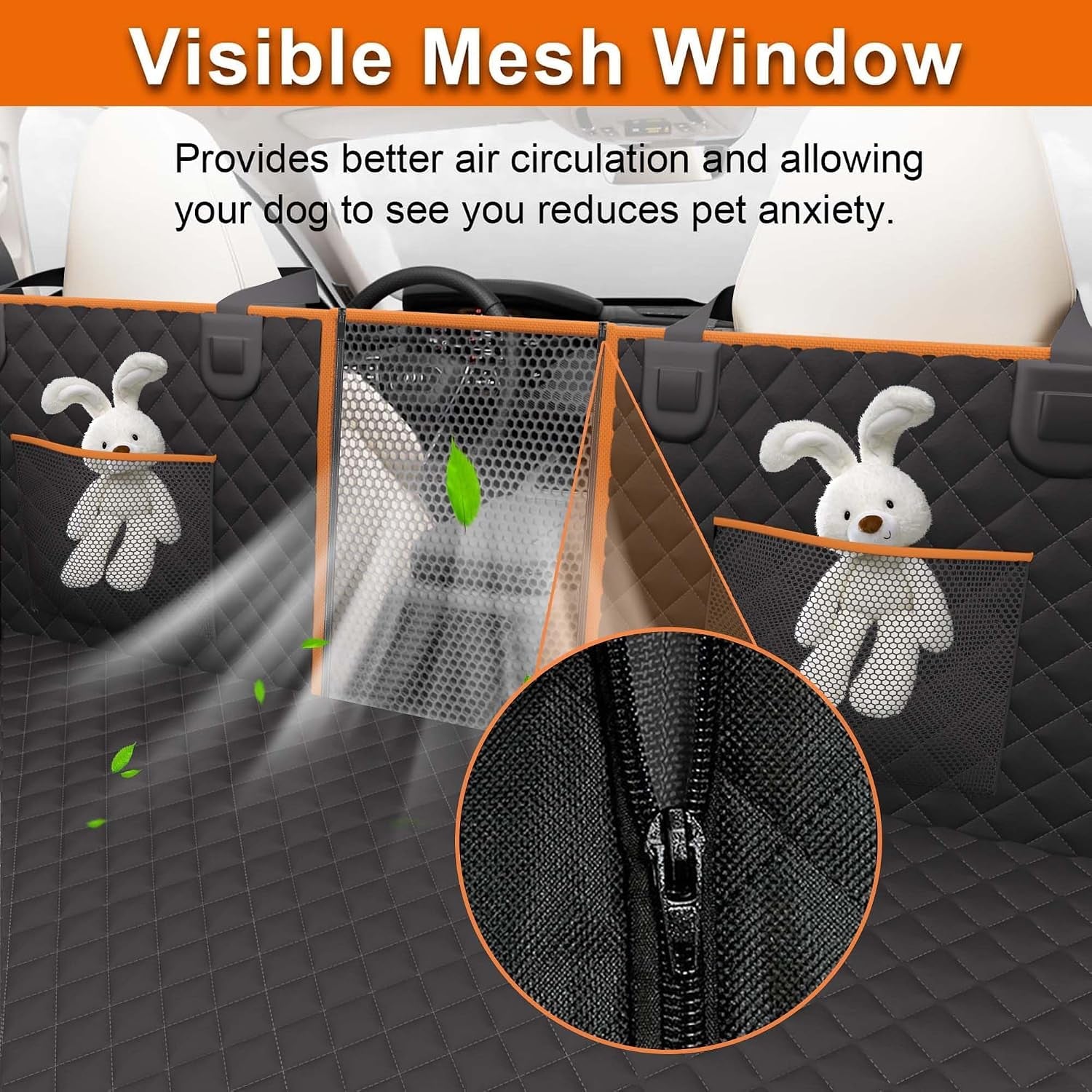 Dog Car Seat Cover for Back Seat,Holds 420Lbs,Waterproof Back Seat Extender for Dogs with Hard Bottom,2025 Upgraded Material Dog Hammock for Car,Easy to Use and Clean