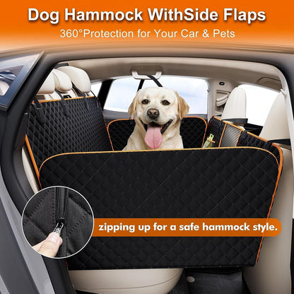 Dog Car Seat Cover for Back Seat,Holds 420Lbs,Waterproof Back Seat Extender for Dogs with Hard Bottom,2025 Upgraded Material Dog Hammock for Car,Easy to Use and Clean