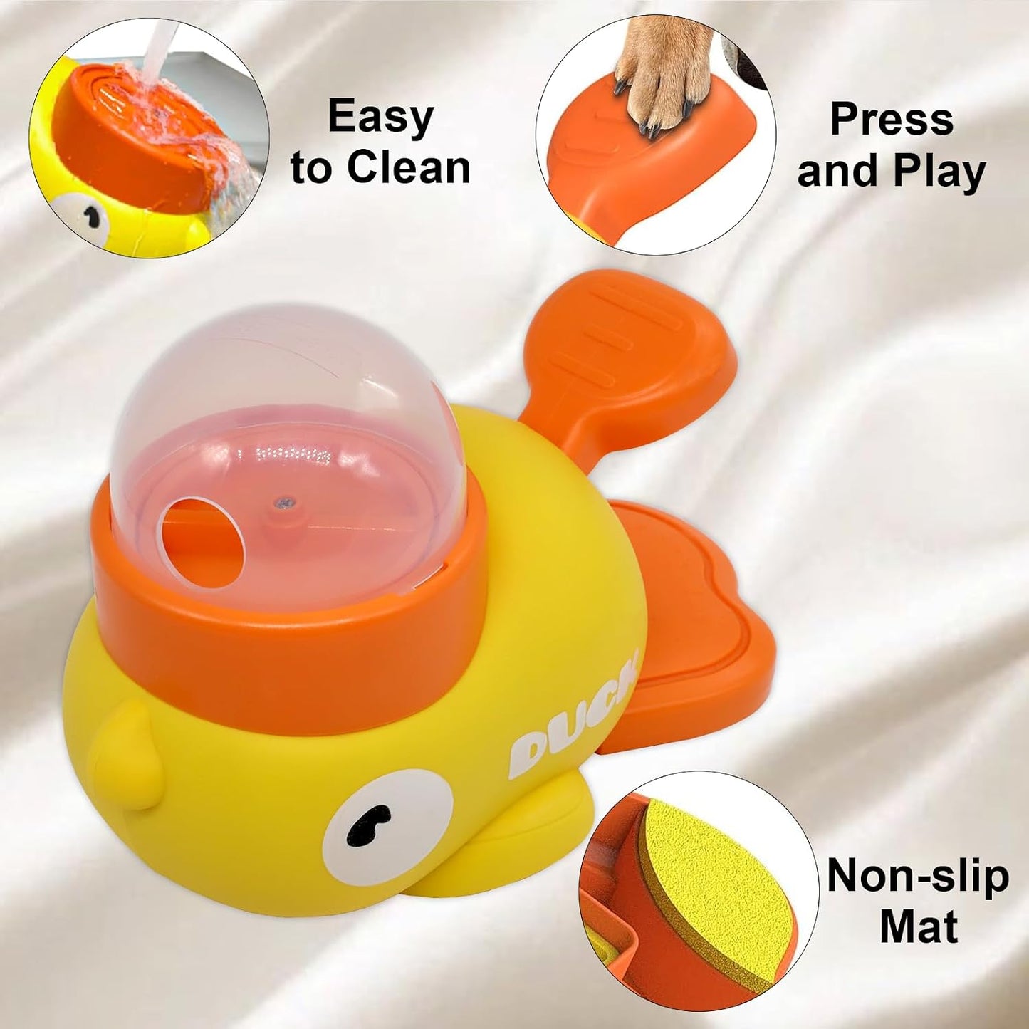 2-In-1 Dog Treat Dispenser, Duck-Shaped Interactive Puzzle Feeder
