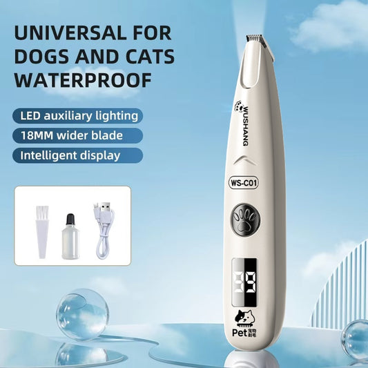 Dog & Cat Trimmer – LED Waterproof Grooming Tool