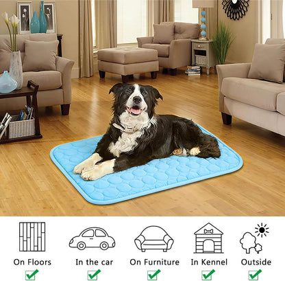 Portable Dog Cooling Mat, Q-Max 0.4 Non Slip Washable Pet Bed Pad