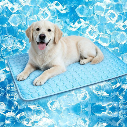 Portable Dog Cooling Mat, Q-Max 0.4 Non Slip Washable Pet Bed Pad