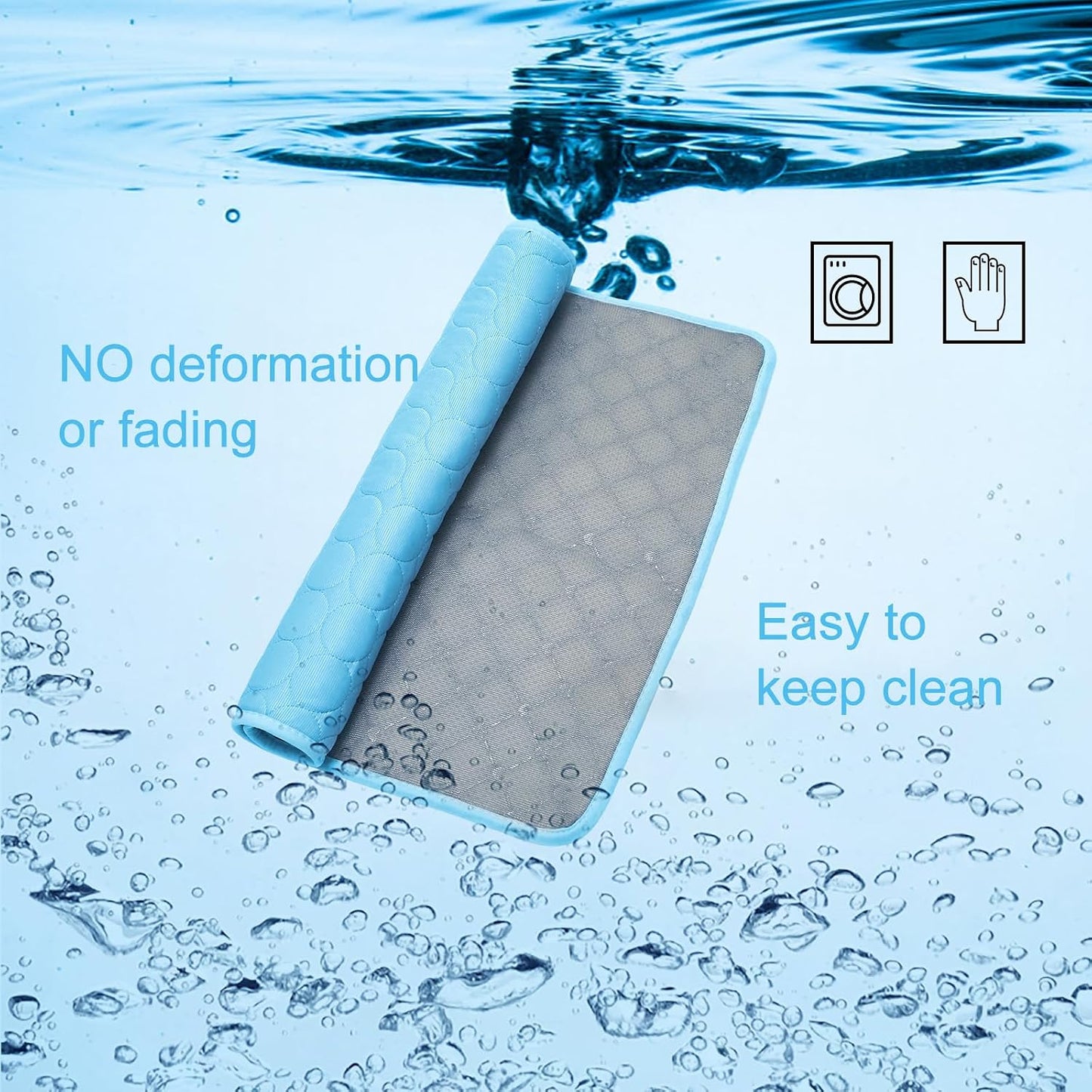Portable Dog Cooling Mat, Q-Max 0.4 Non Slip Washable Pet Bed Pad