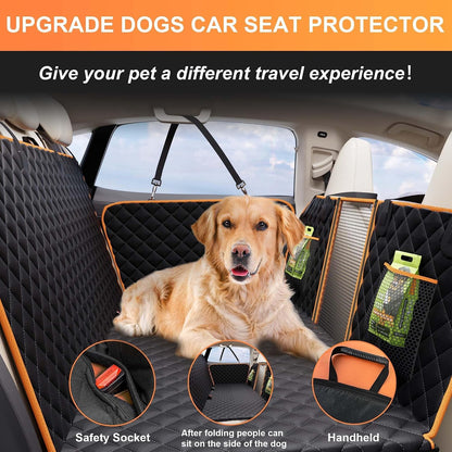 Dog Car Seat Cover for Back Seat,Holds 420Lbs,Waterproof Back Seat Extender for Dogs with Hard Bottom,2025 Upgraded Material Dog Hammock for Car,Easy to Use and Clean